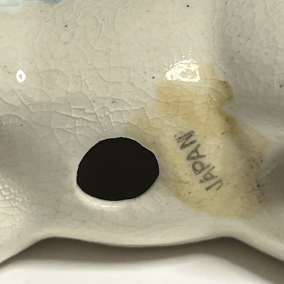 VTG Cute Stuffed Bear Figurine on 4 Legs Ceramic Blue Ribbon Bow Japan 3"x1" - Picture 10 of 13